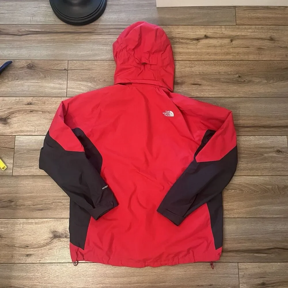 The North Face HyVent Zip Up Jacket Coat Men's XL Red Gray Waterproof Softshell